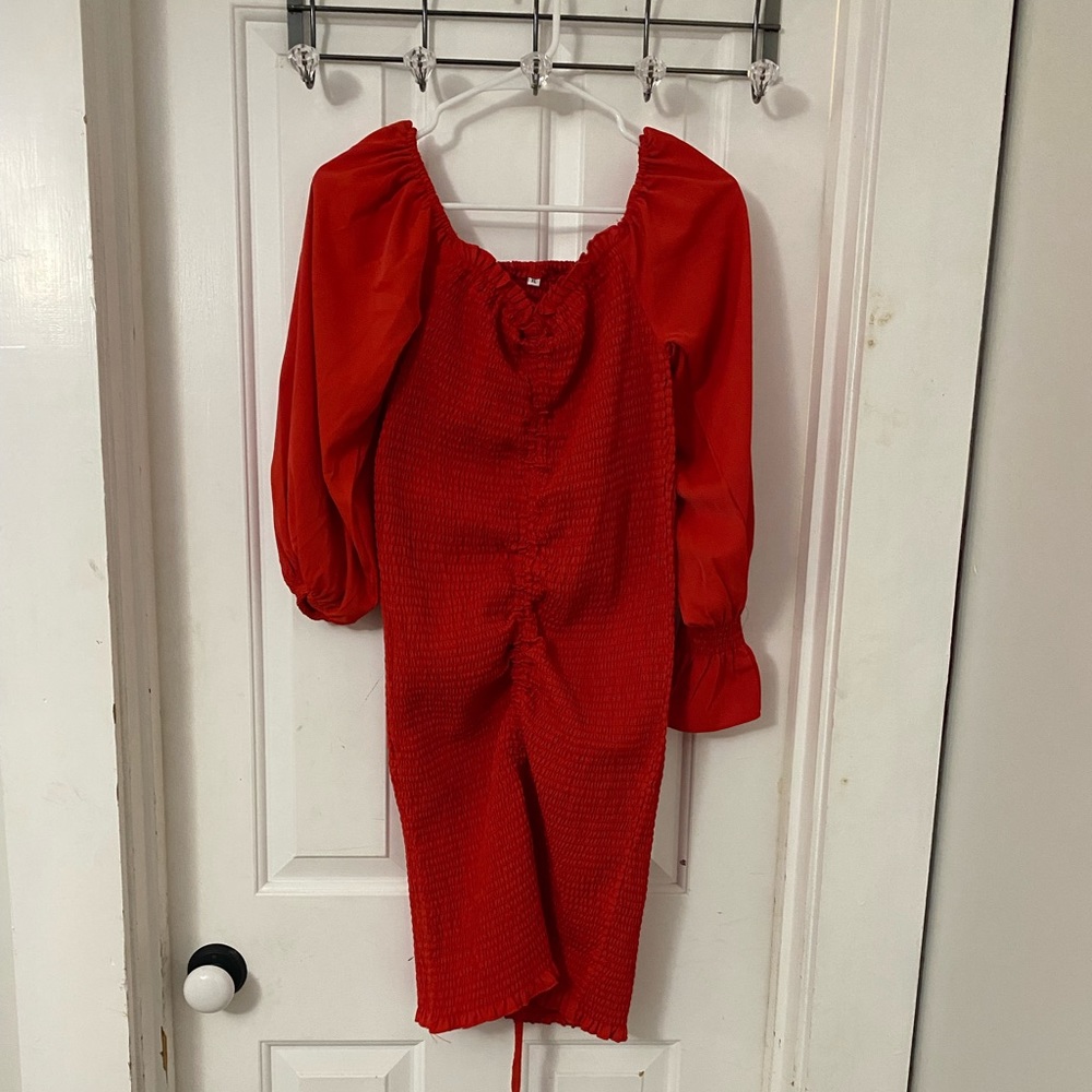 Long sleeved red dress XL
